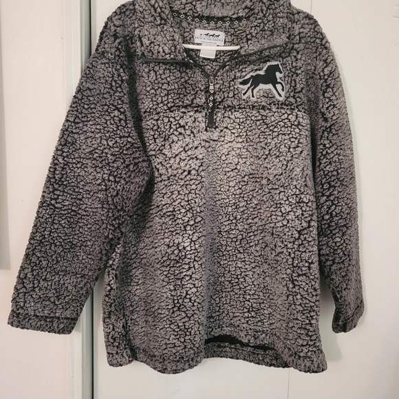 Back In The Saddle Jackets & Blazers - Women's Gray Sherpa Pullover by Simply Southern